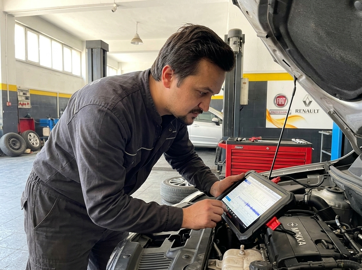 Özyurt Otomotiv Ustamız Bilgisayarlı OBD Teşhis Cihazıyla Canlı Parametre İncelemesinde